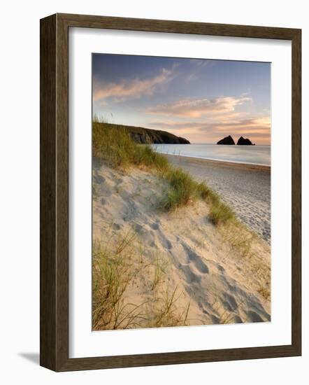 Holywell Bay with Carters Gull Rocks in the Background, Near Newquay, Cornwall, UK, June 2008-Ross Hoddinott-Framed Photographic Print