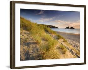 Holywell Bay with Carters Gull Rocks in the Background, Near Newquay, Cornwall, UK, June 2008-Ross Hoddinott-Framed Photographic Print