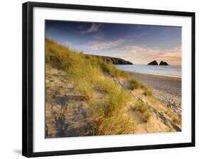 Holywell Bay with Carters Gull Rocks in the Background, Near Newquay, Cornwall, UK, June 2008-Ross Hoddinott-Framed Photographic Print