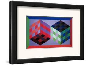 Homage of the Hexagon V-Victor Vasarely-Framed Art Print