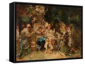 Homage (Oil on Panel)-Adolphe Joseph Thomas Monticelli-Framed Stretched Canvas