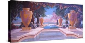 Homage to Parrish Greek Urns-Victor Valla-Stretched Canvas