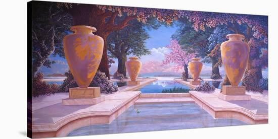 Homage to Parrish Greek Urns-Victor Valla-Stretched Canvas