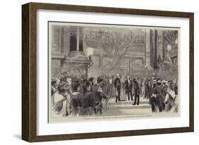 Homage to Stanley, Fete Given in Honour of the Explorer at the Bourse, Brussels-null-Framed Giclee Print