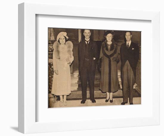 Home Again - the King, the Queen, with Mr. and Mrs. Chamberlain, 1938, (1938)-null-Framed Photographic Print