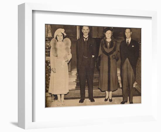 Home Again - the King, the Queen, with Mr. and Mrs. Chamberlain, 1938, (1938)-null-Framed Photographic Print