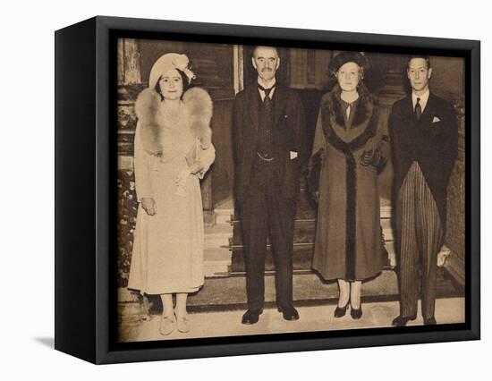 Home Again - the King, the Queen, with Mr. and Mrs. Chamberlain, 1938, (1938)-null-Framed Stretched Canvas