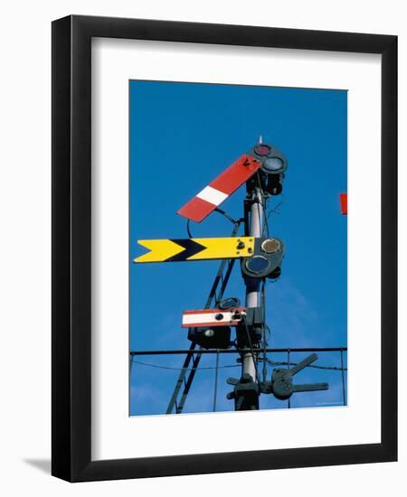 Home and Distant Signals (Gwr) on Gantry, Newton Abbot, Devon, England, United Kingdom-Ian Griffiths-Framed Photographic Print