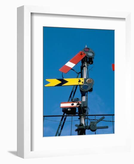 Home and Distant Signals (Gwr) on Gantry, Newton Abbot, Devon, England, United Kingdom-Ian Griffiths-Framed Photographic Print