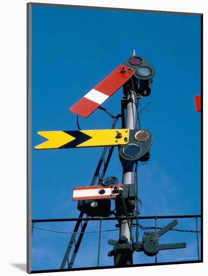 Home and Distant Signals (Gwr) on Gantry, Newton Abbot, Devon, England, United Kingdom-Ian Griffiths-Mounted Photographic Print