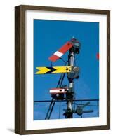 Home and Distant Signals (Gwr) on Gantry, Newton Abbot, Devon, England, United Kingdom-Ian Griffiths-Framed Photographic Print