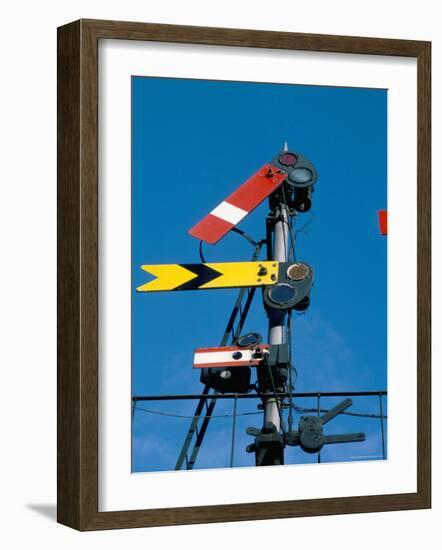 Home and Distant Signals (Gwr) on Gantry, Newton Abbot, Devon, England, United Kingdom-Ian Griffiths-Framed Photographic Print