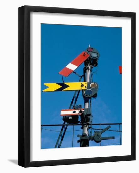 Home and Distant Signals (Gwr) on Gantry, Newton Abbot, Devon, England, United Kingdom-Ian Griffiths-Framed Photographic Print