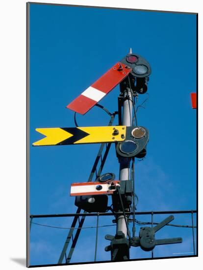 Home and Distant Signals (Gwr) on Gantry, Newton Abbot, Devon, England, United Kingdom-Ian Griffiths-Mounted Photographic Print