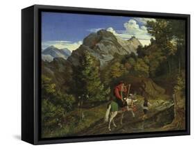 Home-Coming Harpist, 1825-Ludwig Richter-Framed Stretched Canvas