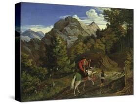 Home-Coming Harpist, 1825-Ludwig Richter-Stretched Canvas