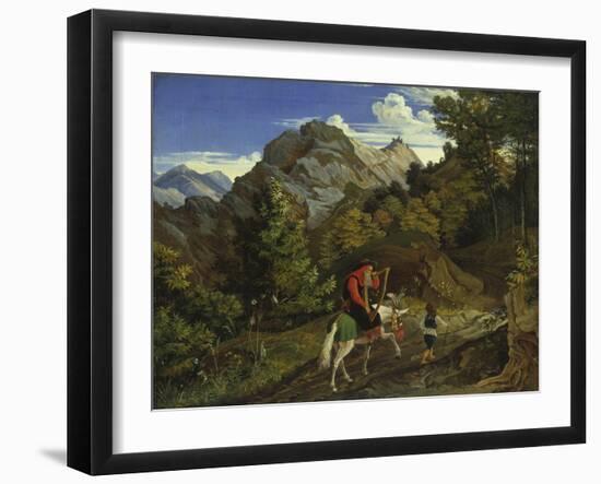 Home-Coming Harpist, 1825-Ludwig Richter-Framed Giclee Print