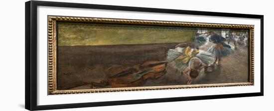 Home dancers (also known as “La Basse”). Around 1882-1885. Oil on canvas.-Edgar Degas-Framed Giclee Print