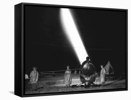 Home Defence Searchlight-Associated Newspapers-Framed Stretched Canvas