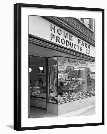 Home Farm Products Ltd Butchers Shop Front, Sheffield, South Yorkshire, 1966-Michael Walters-Framed Photographic Print