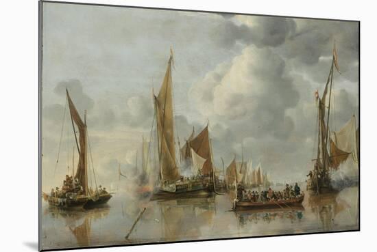 Home Fleet Saluting the State Barge-Jan Van De Cappelle-Mounted Art Print