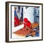 "Home Football", November 17, 1951-George Hughes-Framed Giclee Print