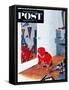 "Home Football" Saturday Evening Post Cover, November 17, 1951-George Hughes-Framed Stretched Canvas