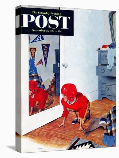 "Home Football" Saturday Evening Post Cover, November 17, 1951-George Hughes-Stretched Canvas