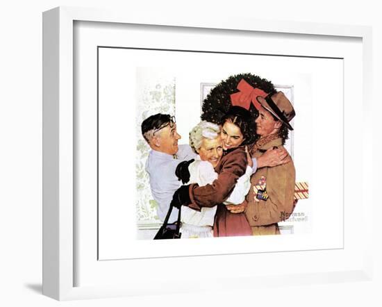 Home for Christmas-Norman Rockwell-Framed Giclee Print