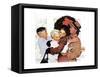 Home for Christmas-Norman Rockwell-Framed Stretched Canvas