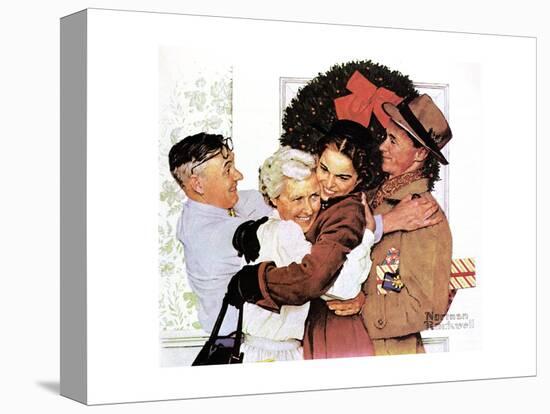 Home for Christmas-Norman Rockwell-Stretched Canvas