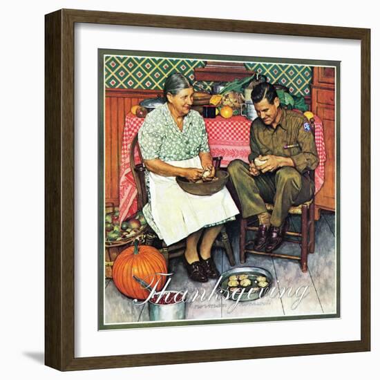 "Home for Thanksgiving", November 24,1945-Norman Rockwell-Framed Giclee Print