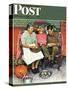 "Home for Thanksgiving" Saturday Evening Post Cover, November 24,1945-Norman Rockwell-Stretched Canvas
