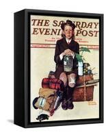 "Home from Camp" Saturday Evening Post Cover, August 24,1940-Norman Rockwell-Framed Stretched Canvas