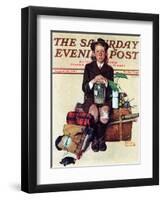 "Home from Camp" Saturday Evening Post Cover, August 24,1940-Norman Rockwell-Framed Giclee Print