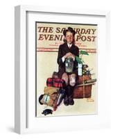 "Home from Camp" Saturday Evening Post Cover, August 24,1940-Norman Rockwell-Framed Giclee Print