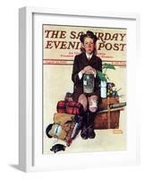 "Home from Camp" Saturday Evening Post Cover, August 24,1940-Norman Rockwell-Framed Giclee Print