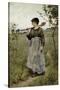 Home from the Fields-Charles Sprague Pearce-Stretched Canvas