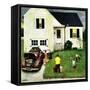 "Home from Vacation", August 23, 1952-John Falter-Framed Stretched Canvas