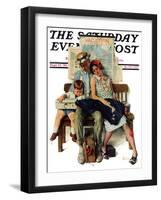 "Home from Vacation" Saturday Evening Post Cover, September 13,1930-Norman Rockwell-Framed Giclee Print