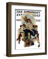 "Home from Vacation" Saturday Evening Post Cover, September 13,1930-Norman Rockwell-Framed Giclee Print