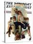 "Home from Vacation" Saturday Evening Post Cover, September 13,1930-Norman Rockwell-Stretched Canvas