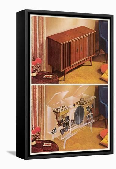 Home Hi-Fi System with Interior Workings-null-Framed Stretched Canvas