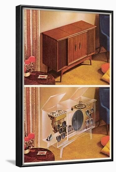 Home Hi-Fi System with Interior Workings-null-Framed Art Print
