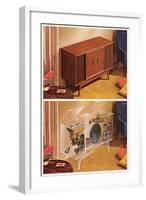 Home Hi-Fi System with Interior Workings-null-Framed Art Print
