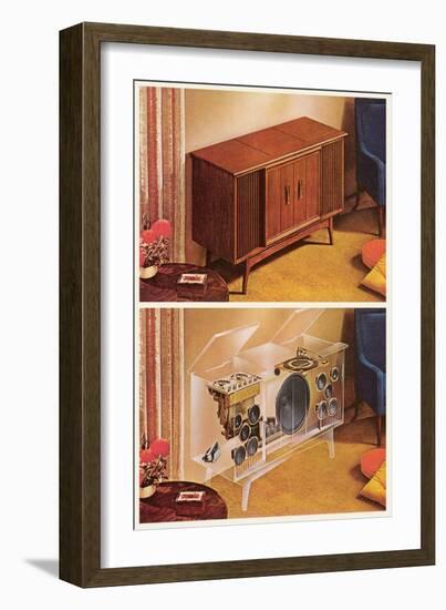 Home Hi-Fi System with Interior Workings-null-Framed Art Print