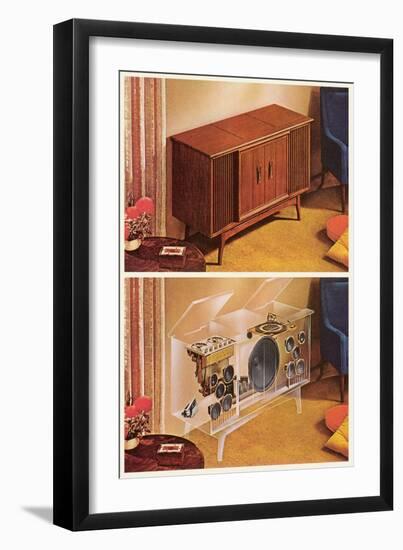 Home Hi-Fi System with Interior Workings-null-Framed Art Print