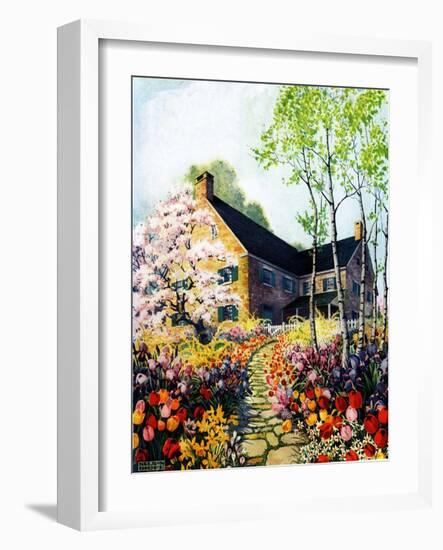 "Home in Springtime,"April 1, 1930-Nelson Grofe-Framed Giclee Print