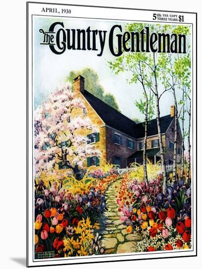 "Home in Springtime," Country Gentleman Cover, April 1, 1930-Nelson Grofe-Mounted Giclee Print