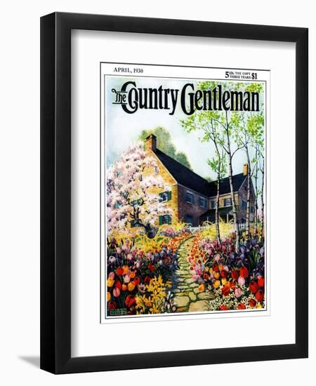 "Home in Springtime," Country Gentleman Cover, April 1, 1930-Nelson Grofe-Framed Premium Giclee Print